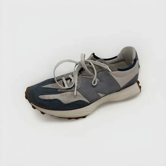 New Balance 327 Navy Blue Beige Suede Retro Low Running Shoes Sneakers Men Sz 10 - Picture 1 of 16